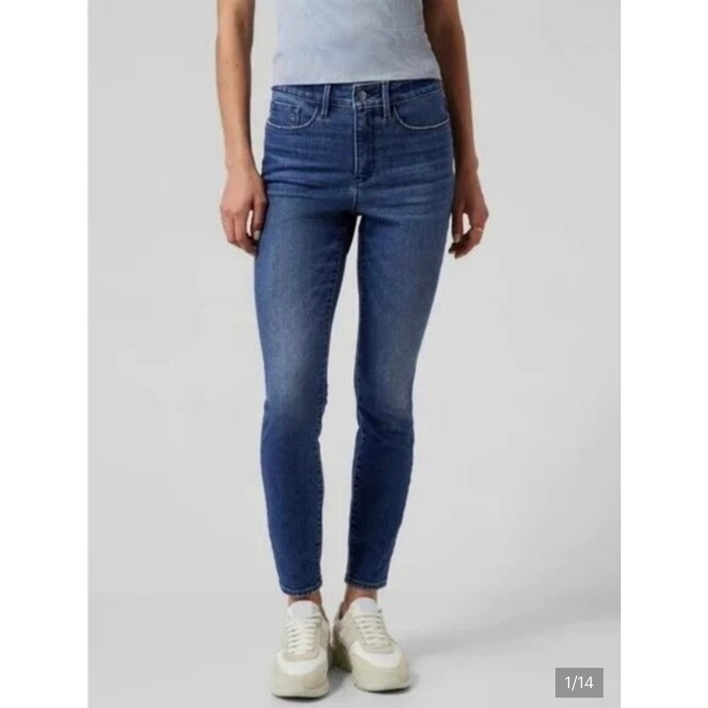 Athleta Sculptek Ultra Skinny Jeans True Blue High Rise 4 Petite Soft Stretch